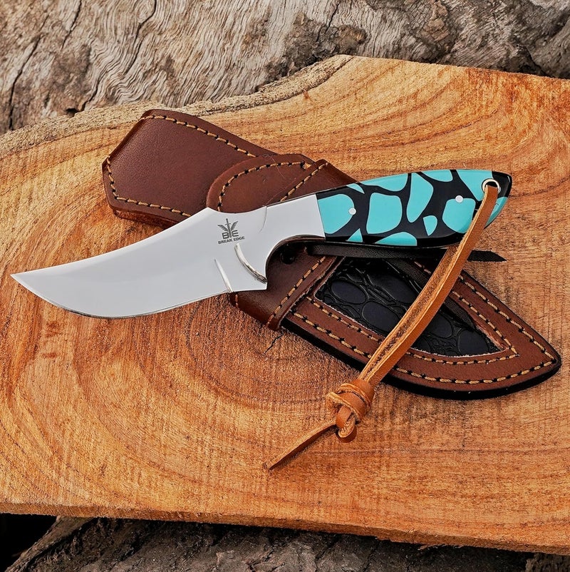 BE BREAK EDGE Handmade Cowboy Knife for Men & Women,Outdoor Camping Hiking Knife,Stainless Fixed Blade 7.5’’ Gift for Boy Friend, Full tang knife - Image 3